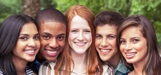 Young people smiling